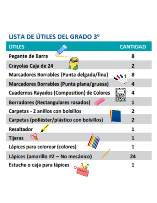 school supplies in spanish